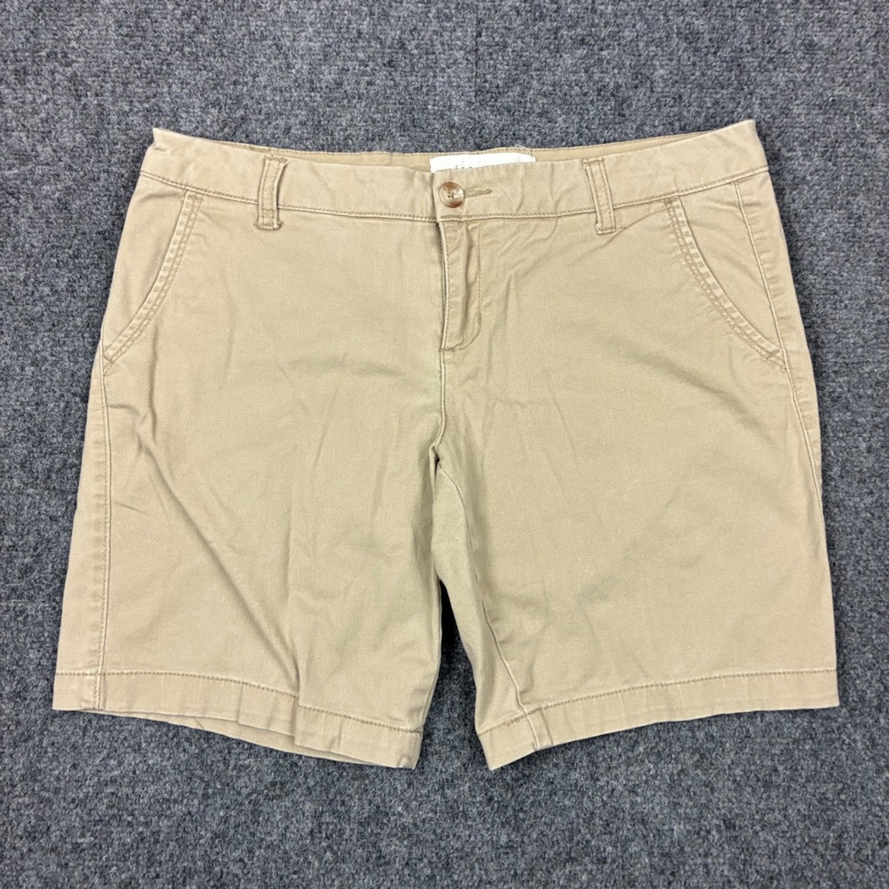 Aeropostale Womens Size 10 W32 Khaki Tan Bermuda Twill Shorts Stretch Preppy